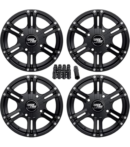 Amazon.com: RockTrix RT101 14in ATV Wheels Rims 14x7 Matte Black